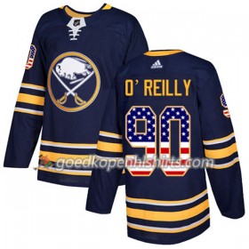 Buffalo Sabres Ryan OReilly 90 Adidas 2017-2018 Navy Blauw USA Flag Fashion Authentic Shirt - Mannen